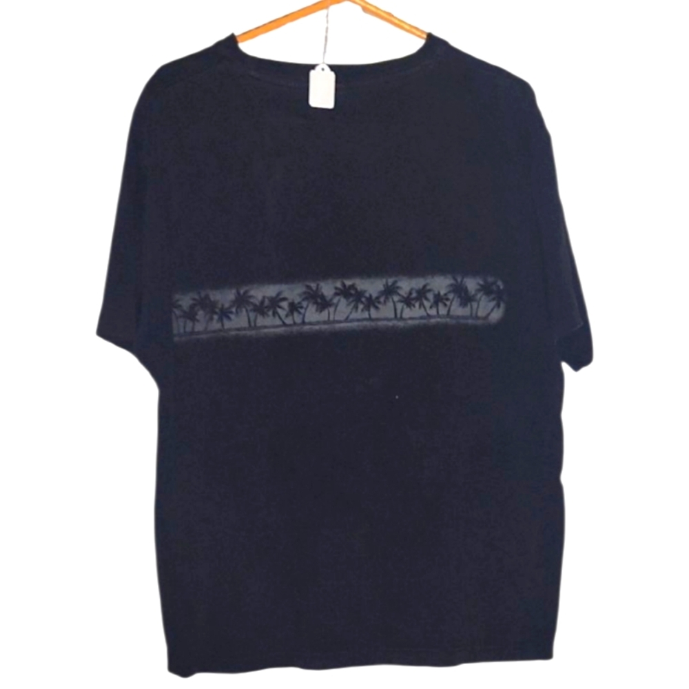 Newport Blue Men's Black Palm Tree Graphic Tee P2P-24 Length-28